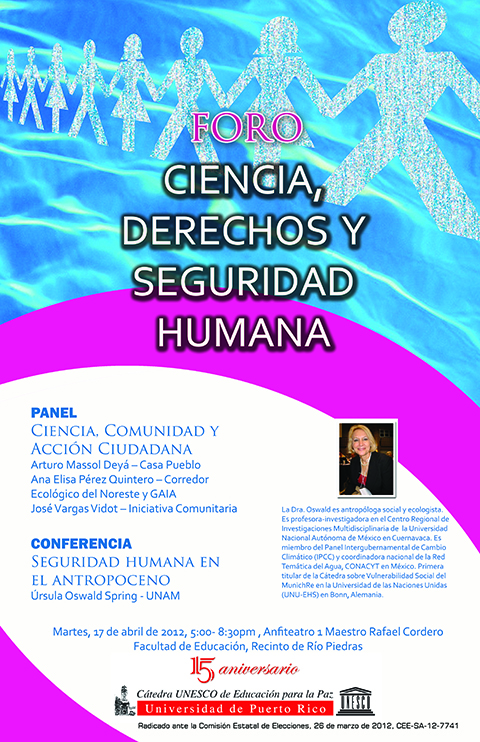 Foto de cartel de foro Ciencia, Derechos y seguridad humana