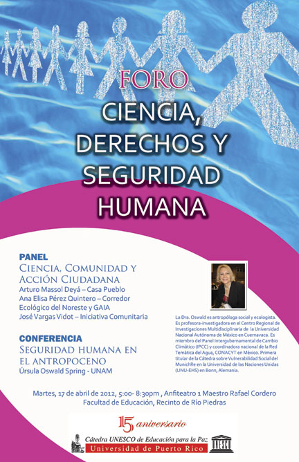 Cartel Ciencia y derechos humanos